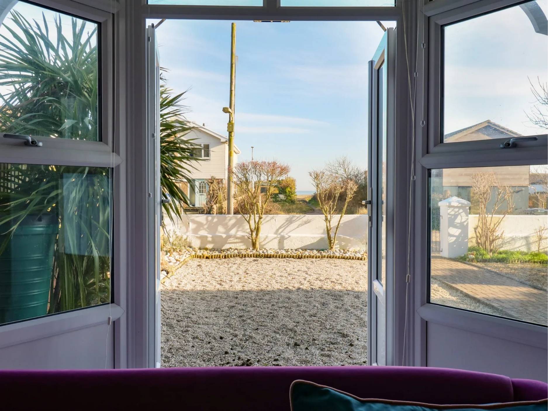 View to beach from sitting room