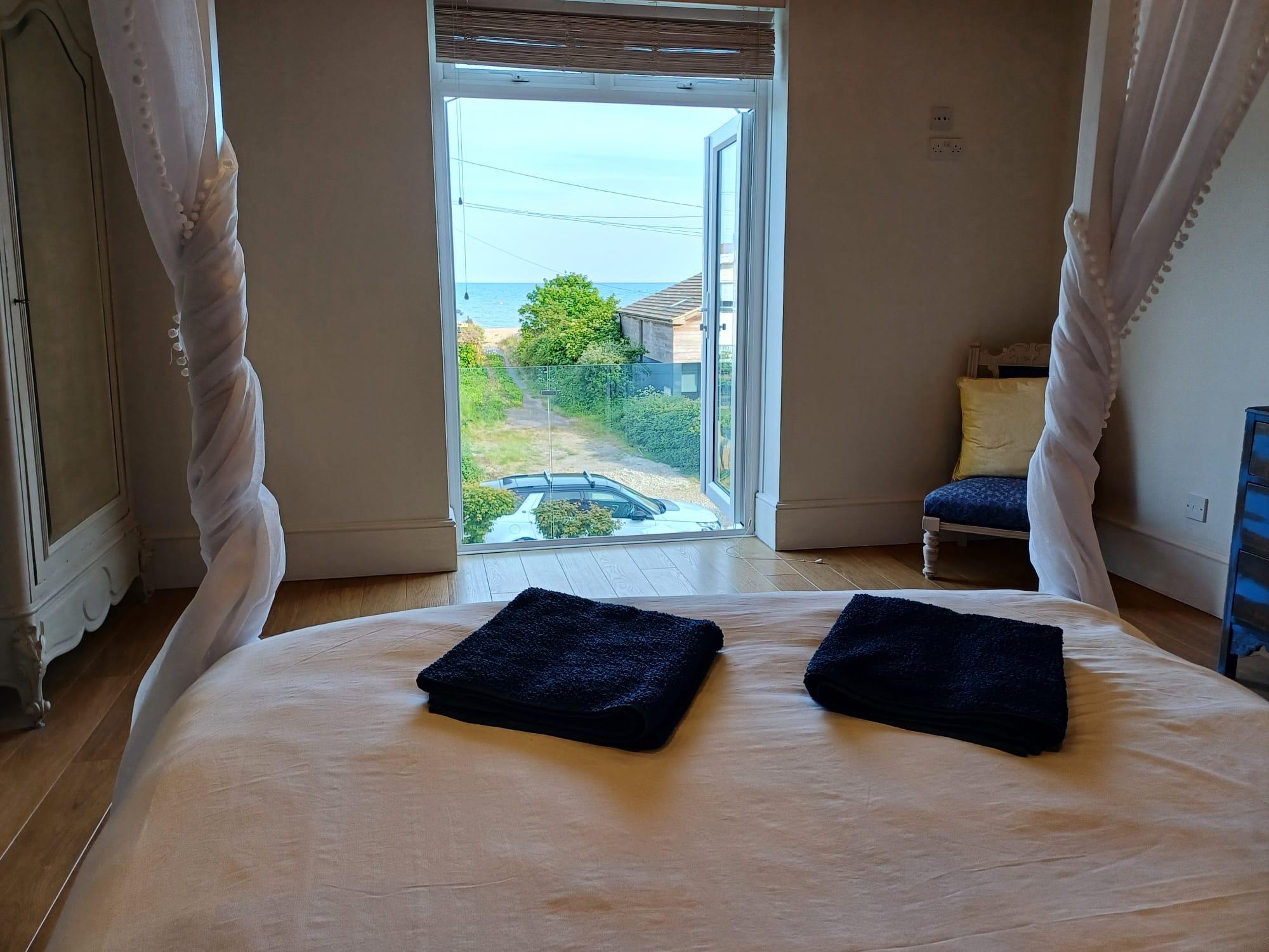 View from bedroom to sea